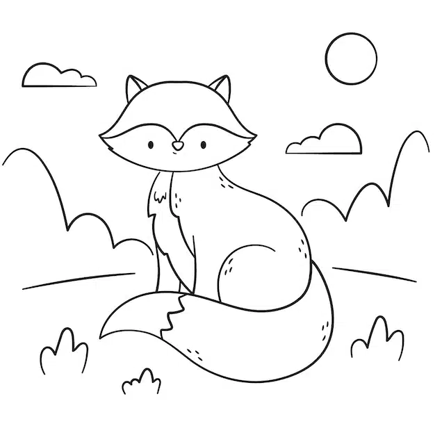 hand drawn fox outline illustration 23 2149291109