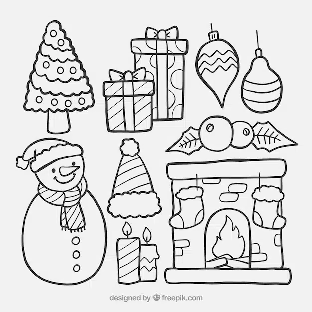 hand drawn pack christmas ornaments 23 2147696149