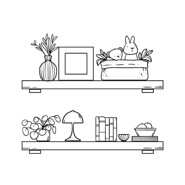 hand drawn shelf outline illustration 23 2150394805