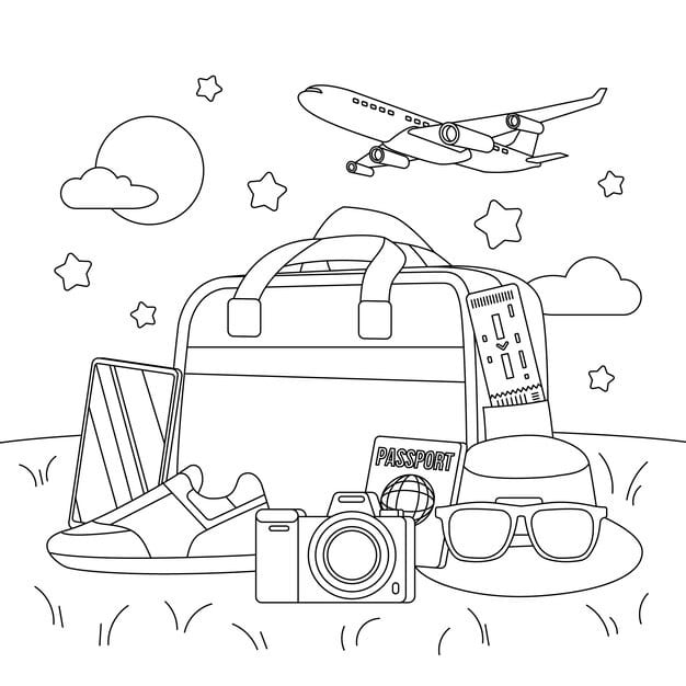 hand drawn travel coloring page illustration 23 2151518035