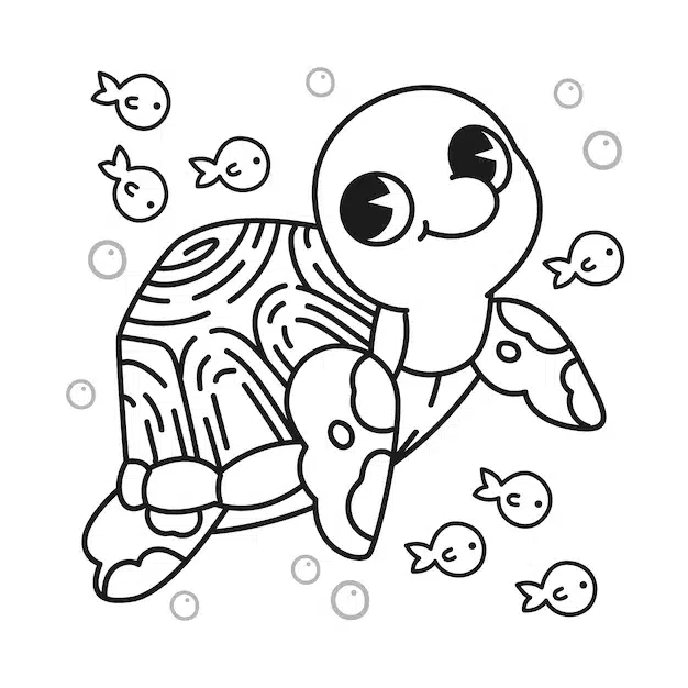 hand drawn turtle outline illustration 23 2149270768