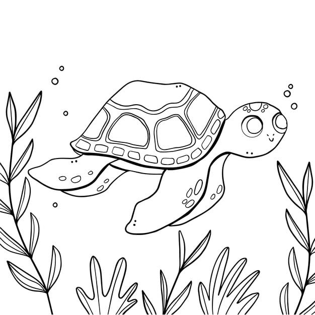 hand drawn turtle outline illustration 23 2149280542