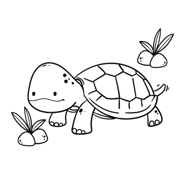 hand drawn turtle outline illustration 23 2149288618