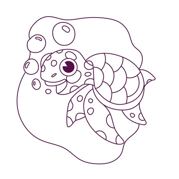 hand drawn turtle outline illustration 23 2149296643