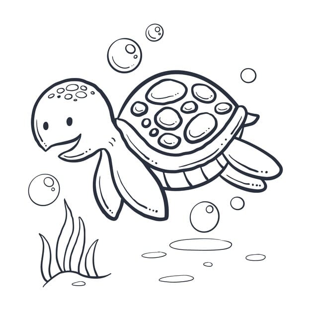 hand drawn turtle outline illustration 23 2149299748