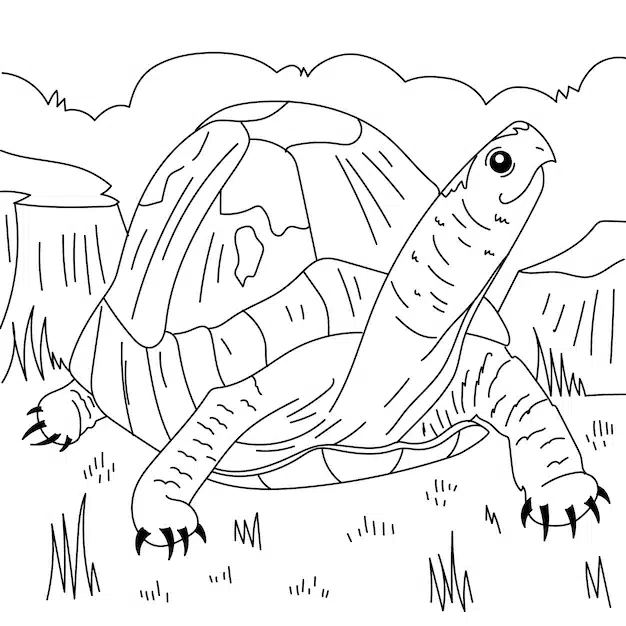 hand drawn turtle outline illustration 23 2149300189