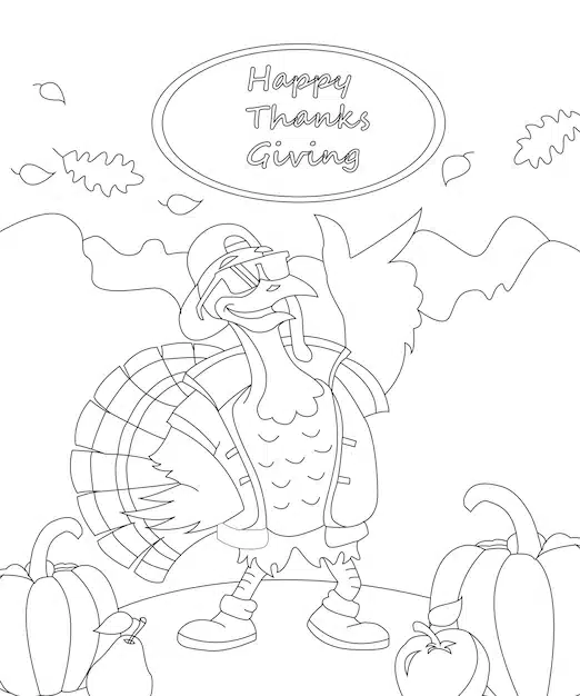 happy thanksgiving coloring page kids adults lots fun color 881299 208