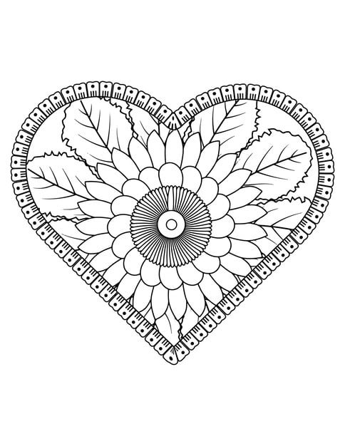 heart coloring page adult kids love coloring vector valentine pattern design valentine 627432 3846