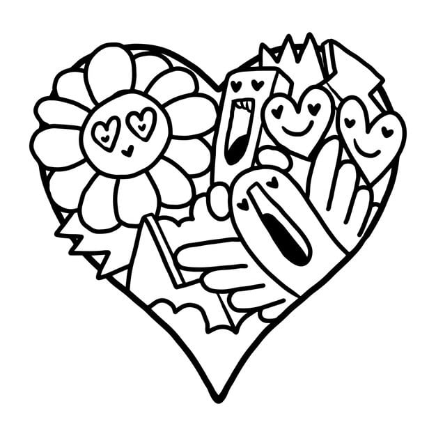 heart doodle cute valentine coloring page 275280 631