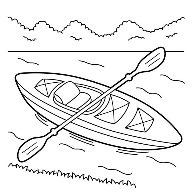 kayak vehicle coloring page kids 576561 3528