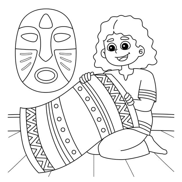 kwanzaa girl holding mkeka coloring page 576561 4766