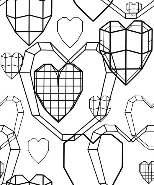 linear clip art heart white background 733157 288