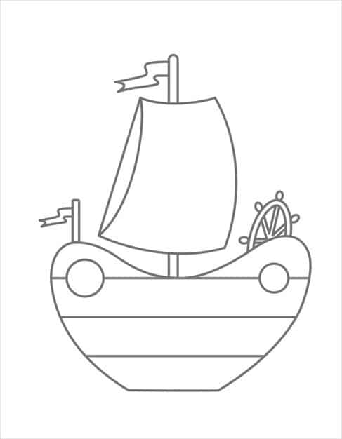 little cute ship baby toy outline style vintage vector illustration sailboat kid game lain 616608 341