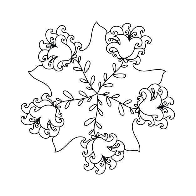 mandala round pattern with herbal details lacy ornament decorative design element spiritual symbol harmony coloring book page adults 154156 4566
