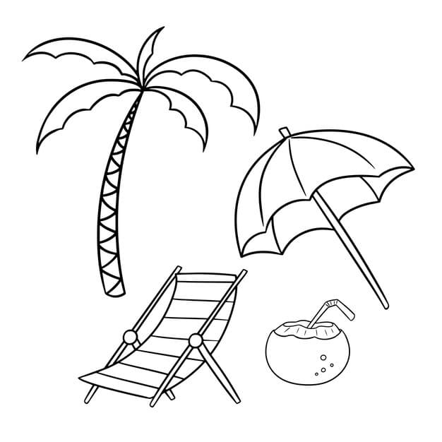 monochrome set pictures set pictures relaxing beach vector cartoon 543641 1224