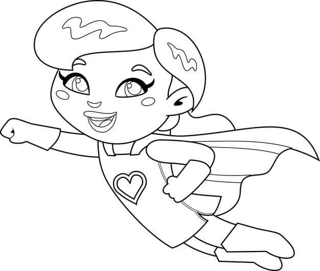 outlined super hero mom cartoon character flying 20412 4635