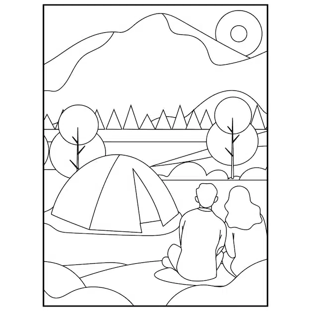 printable camping coloring pages kids premium vector 614424 300