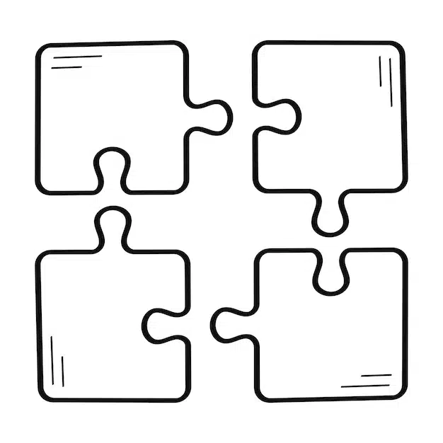 puzzle peices doodle style 78370 3883