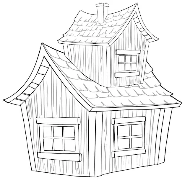 quaint wooden cottage illustration 1308 161947