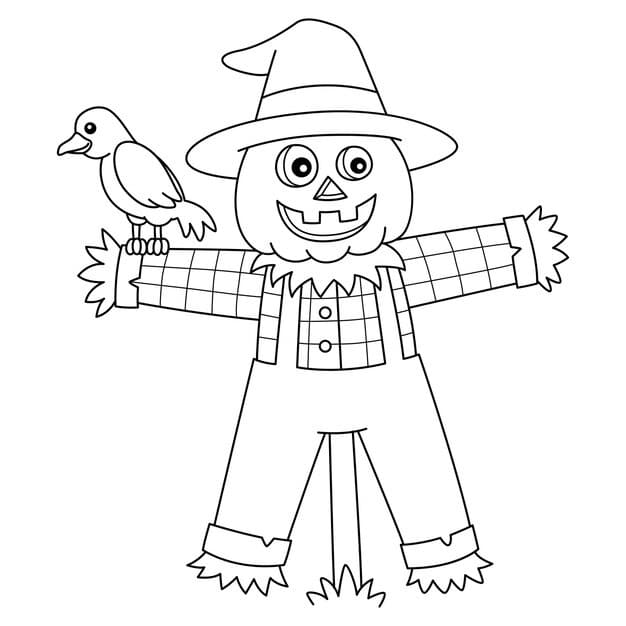 scarecrow halloween coloring page isolated 576561 2003