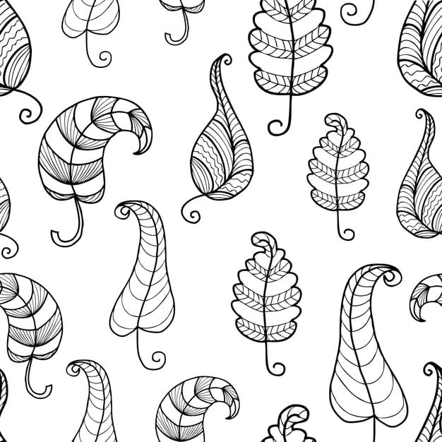 seamless pattern fabulous leaves 615502 961