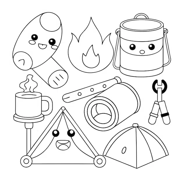 set flat camping elements creating your own badges logos labels posters etc 179586 5097