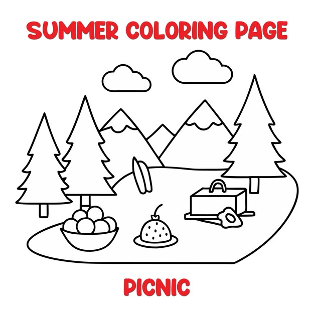 summer picnic coloring page kids 994480 5985