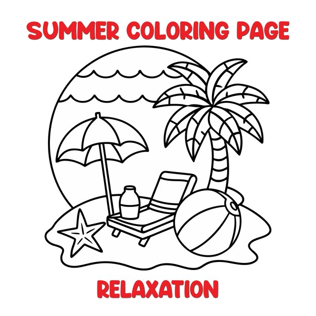 summer relaxation coloring page kids 994480 5992