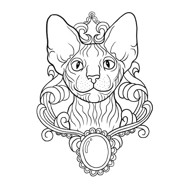 tattoo cat doodle cartoon kawaii anime coloring page cute illustration clipart 51194 628