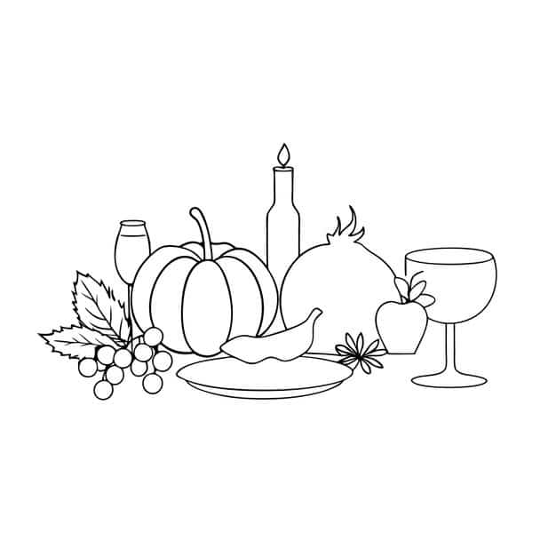 turkey thanks giving elements line art with pumpkin 1299084 5650