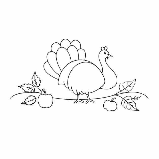 turkey thanks giving elements line art with pumpkin 1299084 5652