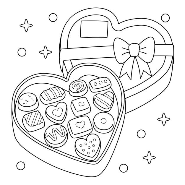 valentines day chocolate heart coloring 576561 5603