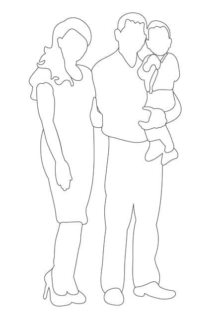 vector sketches outlines people family with child 566661 7711