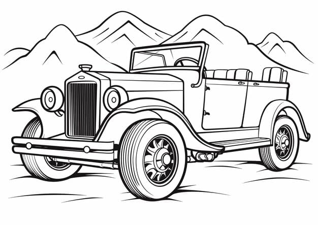 vintage car vector illustration vintage car coloring page adult child 939711 6175