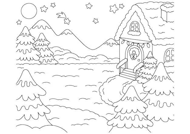 wonderful natural landscape coloring book page kids 78007 7679