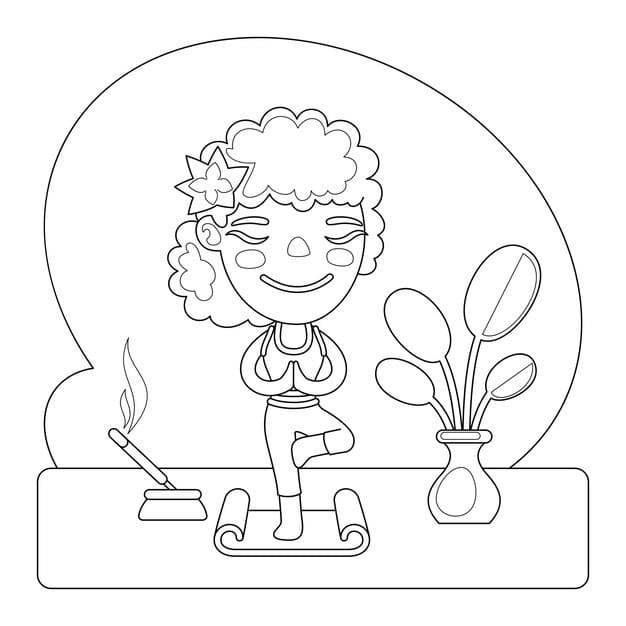 yoga instructor coloring page 74102 1589